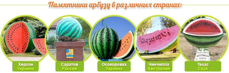 Denkmäler für Wassermelonen in verschiedenen Ländern