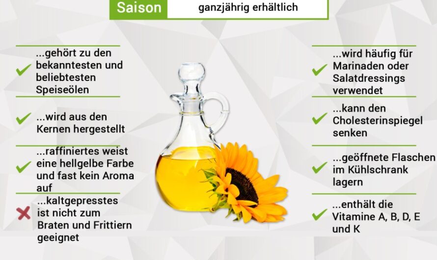 Sonnenblumenöl, Kalorien, Nutzen und Schaden, Nützliche Eigenschaften