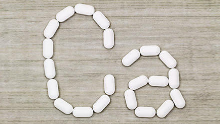 Ca lettering from calcium tablets