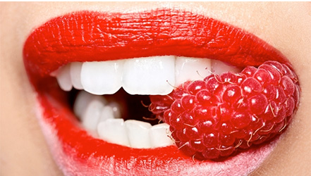 Raspberry in the lips