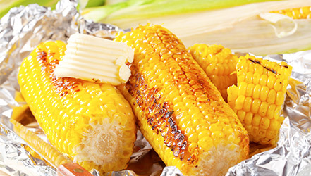 Baked corn with butter