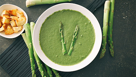 Supu ya asparagus