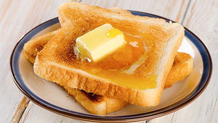 Varm toast med smør