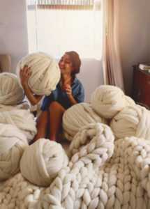 Usando lana merino