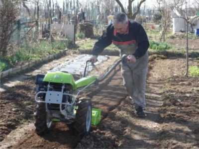 Usando un trattore con guida per la coltivazione di patate