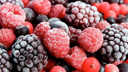 Amoras congeladas e outras frutas silvestres