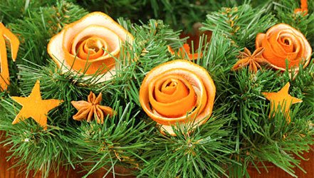 Decorações para árvores de natal de laranja