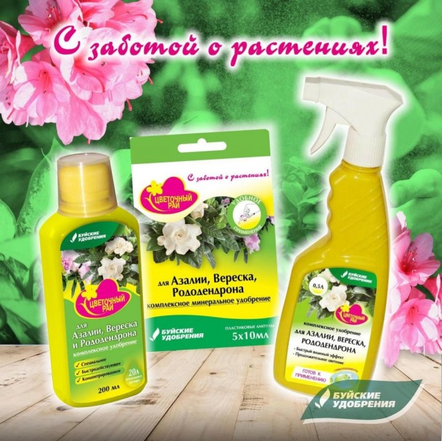 Fertilizantes complexos líquidos especiais da série Flower Paradise para azálea, urze e rododendro